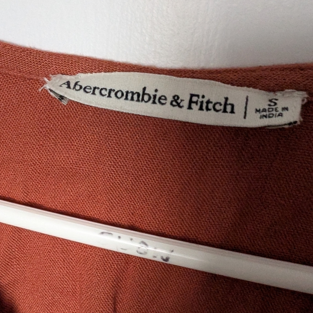 Abercrombie & Fitch | Rust / Burnt Orange Smocked Mini Dress | Size S - Picture 2 of 2